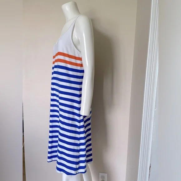 Tommy Bahama Striped Blue Orange Mini Tank Dress beach summer pool Large - Picture 4 of 6